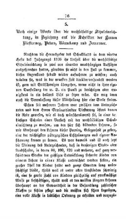 Noch einige Worte über wechelseitige Schuleinrichtung, in Beziehung auf die Schriften der Herren Diesterweg, Peters, Rönnekamp und Zerrenner