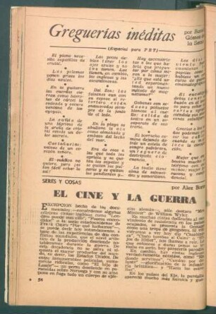 El cine y la guerra : Seres y cosas