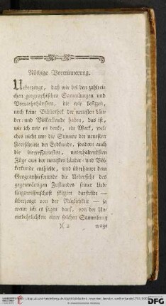 Nöthige Vorerinnerung