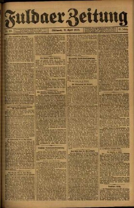 Ausgabe vom Mittwoch, den 21. April 1920.
