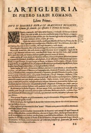 L' artiglieria divisa in tre libri