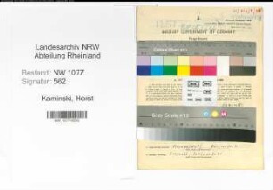 Entnazifizierung Horst Kaminski , geb. 04.10.1916 (Polizist)