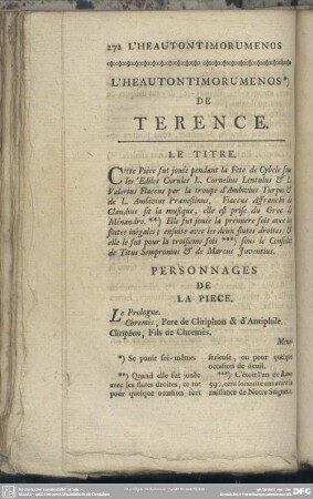 L'Heautonimorumenos De Terence