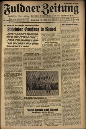 Ausgabe vom Donnerstag, den 05. Mai 1938.