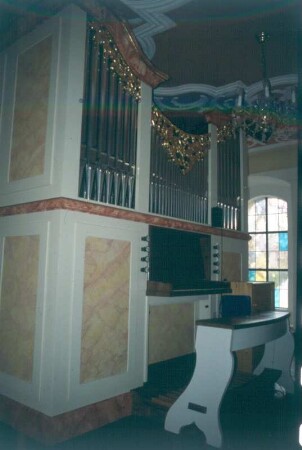 Orgel von Johann Wolf (1879; 1990 Renovierung; Orgelbau Benedikt Friedrich). Pottenstein-Kühlenfels, Filialkirche "St. Matthäus"