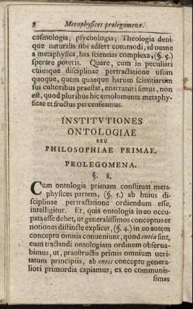 Institutiones Ontologiae Seu Philosophiae Primae.