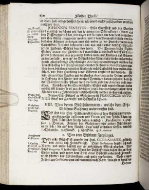 VIII. Von denen Bißthümmeren/ welche dem Ertz-Bißthum Saltzburg unterworffen sind.