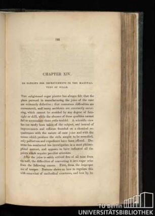 Chapter XIV. On patents for improvements in the manufacture of sugar