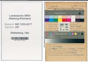 Entnazifizierung Otto Westerberg , geb. 10.11.1894 (Jurist)