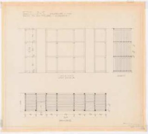 Reichsluftfahrtministerium, Berlin: Weinkeller L4: Regale Ansicht , Grundriss 1:20