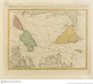 Karte von Sizilien, Sardinien, Korsika und Malta