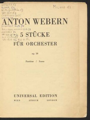 5 Stücke für Orchester : op. 10