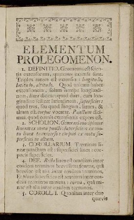 Elementum Prolegomenon.