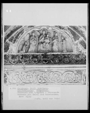 Thronende Madonna mit Engeln und Heiligen