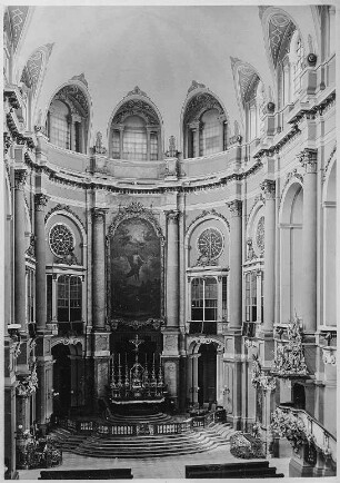 Dresden, Hofkirche : Dresden-Altstadt. Katholische Hofkirche. Inneres Hochaltar, Himmelfahrt Christi