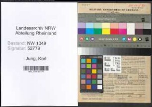 Entnazifizierung Karl Jung , geb. 24.11.1922 ()