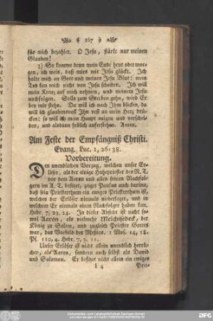 Am Feste der Empfängniß Christi. Evang. Luc. 1, 26 -38.