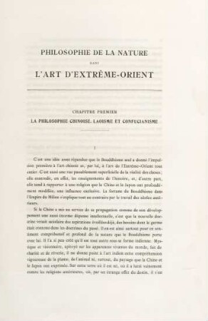Chapitre premier. La philosophie chinoise. Laoisme et Confucianisme