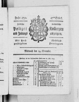 47tes Stück., Ausgabe vom 24. November 1790