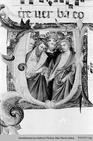 Antiphonar zu Dante Alighieri : Textseite mit historisierter Initiale U: Allerheiligen