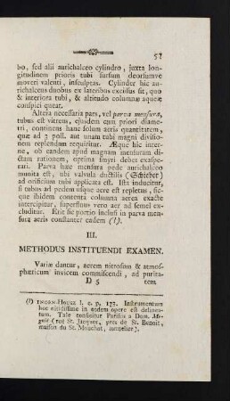57-84, III. Methodus Instituendi Examen.