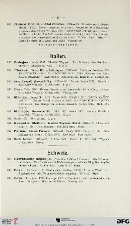 [Italien, Schweiz, Niederlande] (Nr. 897-916)