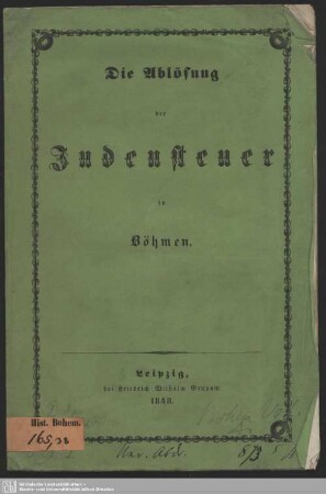Die Ablösung der Judensteuer in Böhmen