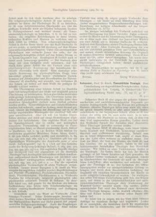 664-667 [Rezension] Schaeder, Erich, Theozentrische Theologie. Eine Untersuchung zur dogmatischen Prinzipienlehre. 1., geschichtlicher Teil