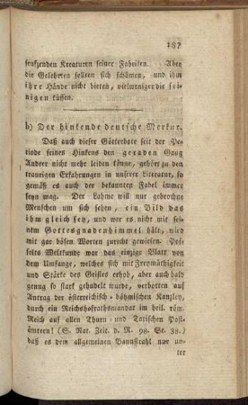 b) Der hinkende deutsche Merkur.