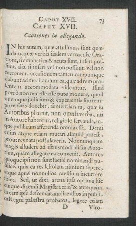 Caput XVII. Cautiones in allegando.