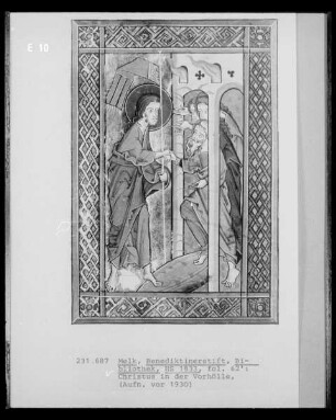 Psalterium, HS 1833: Fol. 62 recto; Christus in der Vorhölle