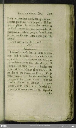 CXC. Intolérance