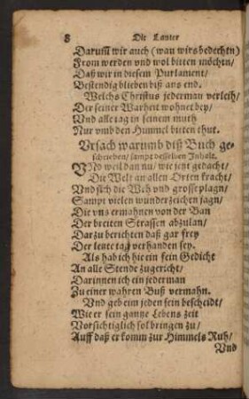 Ursach warumb diß Buch geschrieben/ sampt desselben Inhalt.