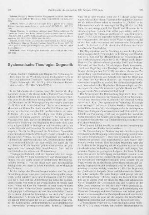 Systematische Theologie: Dogmatik