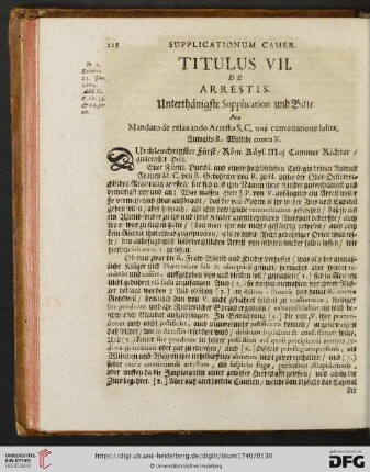 Titulus VII. De Arrestis