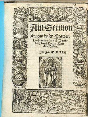Ain Sermon Am tag vnser Frawen Liechtmeß : gethon zu Witemberg