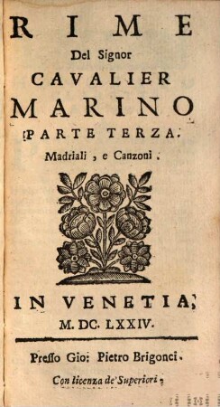 Rime, 3. Madriali, e Canzoni