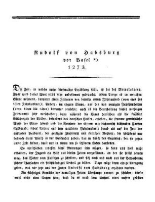 Rudolf von Habsburg vor Basel : 1273
