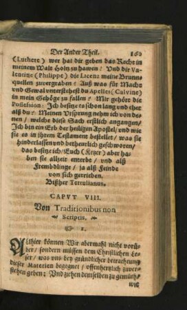 Caput VIII. Von Traditionibus non Scriptis.