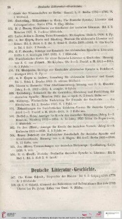 Deutsche Litteratur-Geschichte (Nr. 507 - 542)