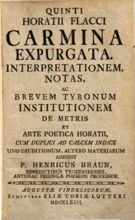 Quinti Horatii Flacci Carmina Expurgata