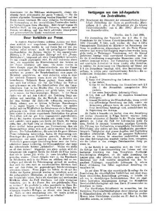 Verfügungen aus dem Juli-Augustehefte des Zentralblattes