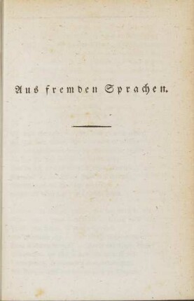 Aus fremden Sprachen