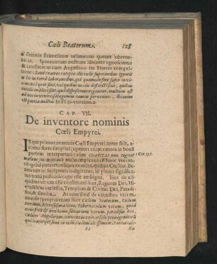 Cap. VII. De inventore nominis Coeli Empyrei.