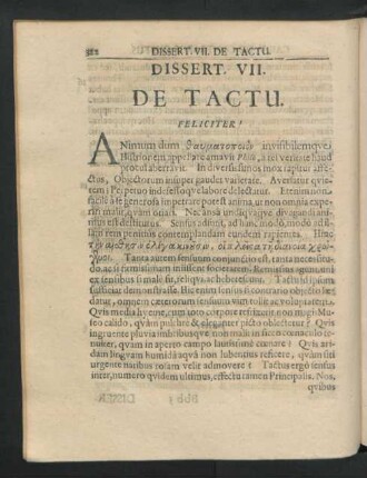 Dissert. VII. De Tactu.