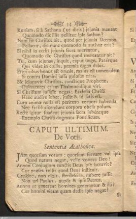 Caput Ultimum. De Votis.