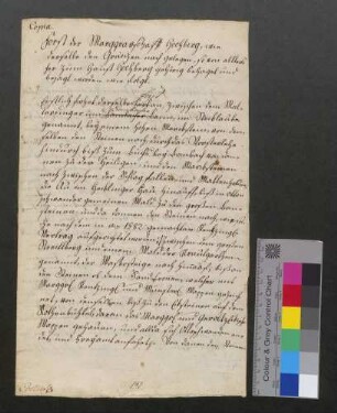 Grenzbeschreibung des zur Markgrafschaft Hochberg gehörigen Forsts.
