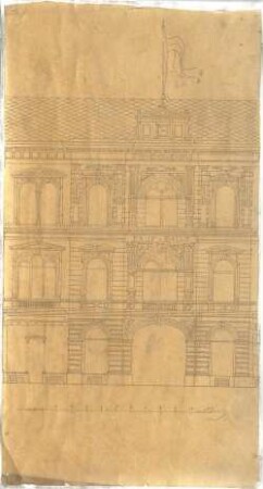 Zocher, Ernst; Architekturstudien - Gebäude (Aufriss)