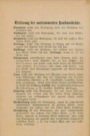 Erklärung der vorkommenden Kunstausdrücke