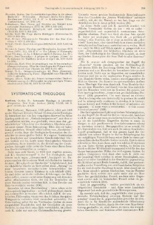 219-222 [Rezension] Kaufman, Gordon D., Systematic theology